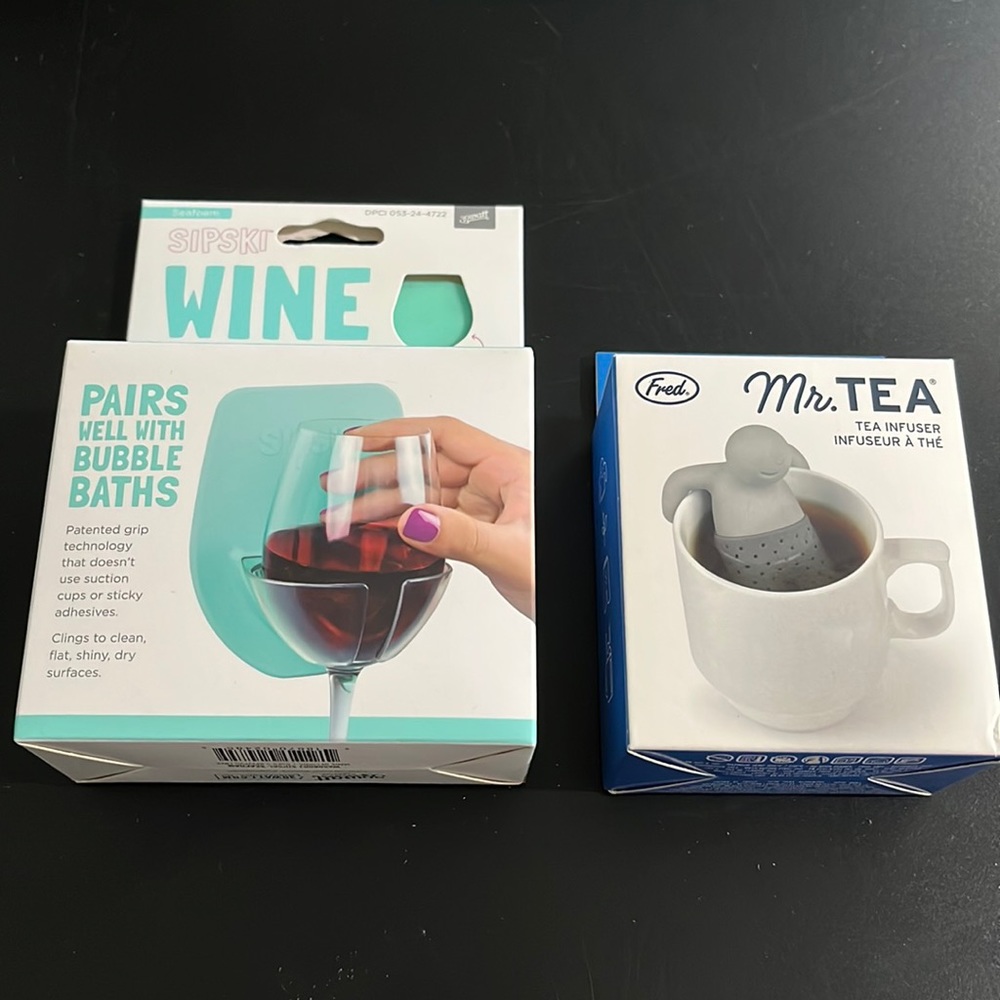 Brand New Sipski Wine Holder and Mr. Tea